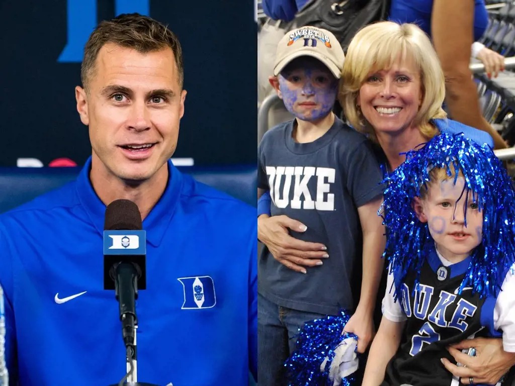 (Left) Jon during a press conference at Cameron Indoor Stadium in October 2022