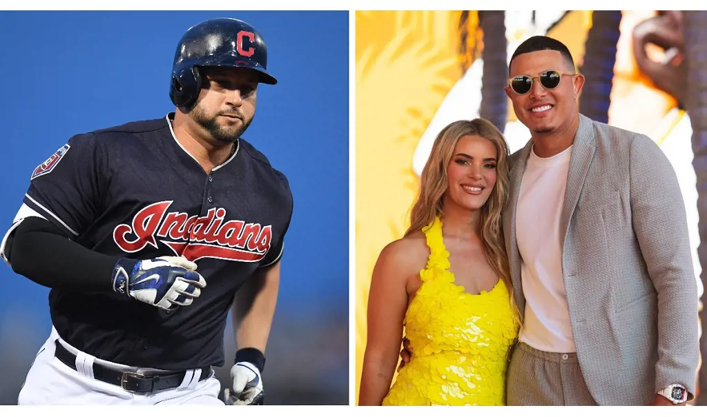 Yainee and Manny (right photo) on the MLB All-Star red carpet on July 19, 2022.