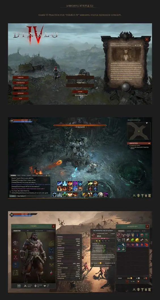 Diablo IV UI design