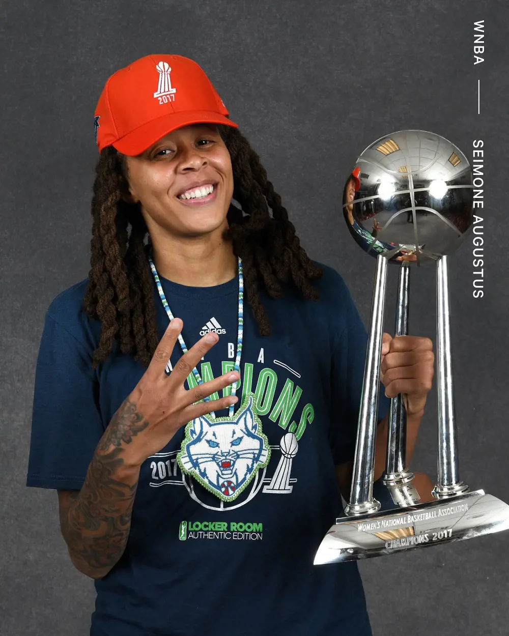 Seimone is all smiles with the coveted WNBA title.