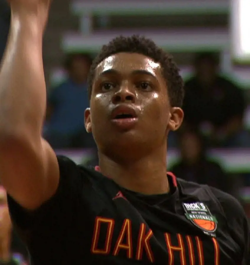 Keldon Johnson playing for Oak Hill in 2018