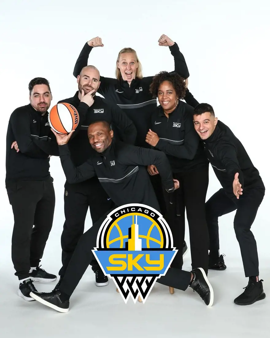 National Coaches Day celebration pose in Chicago Sky October 2022