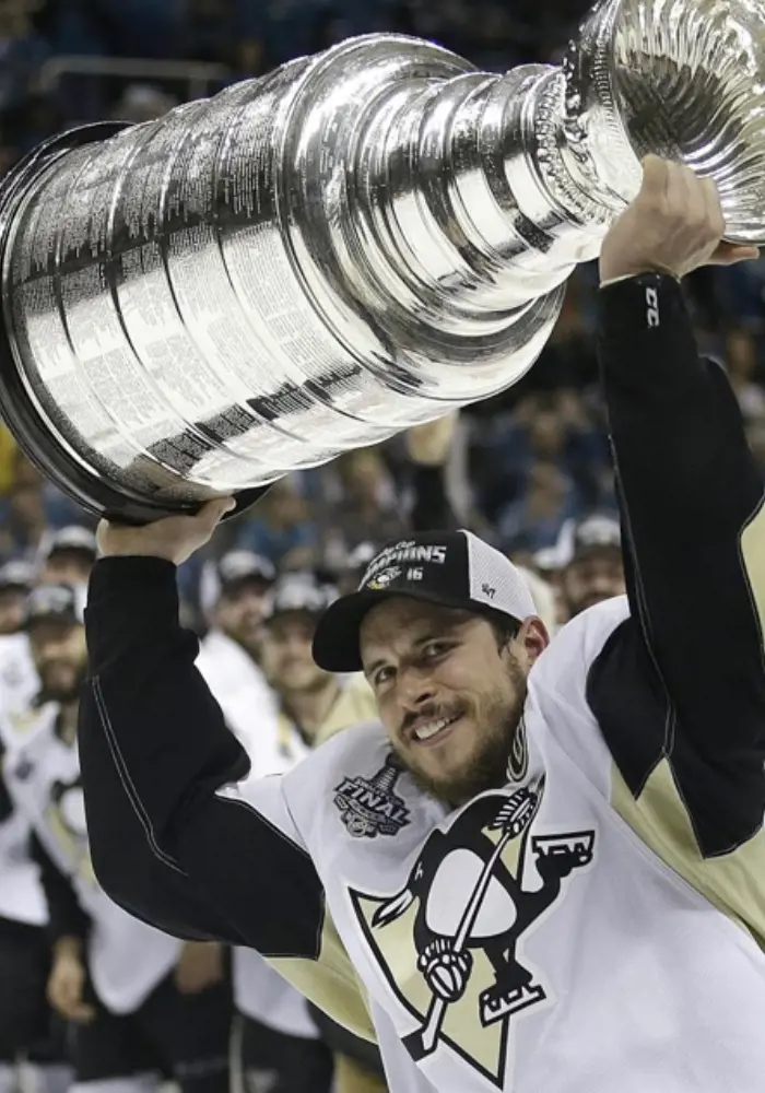 Sidney Crosby with his second Stanley Trophy as captain.